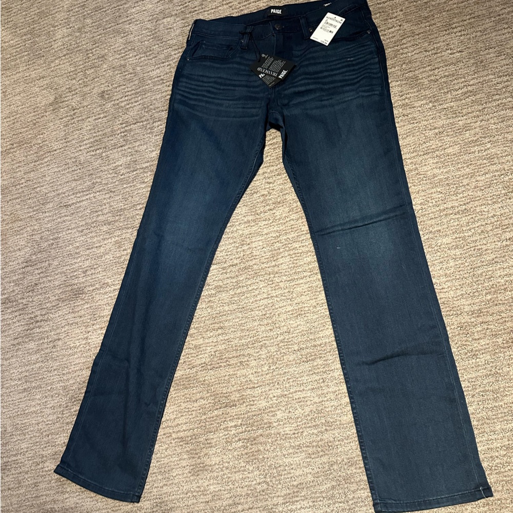 PAIGE Dark Blue Straight Jeans